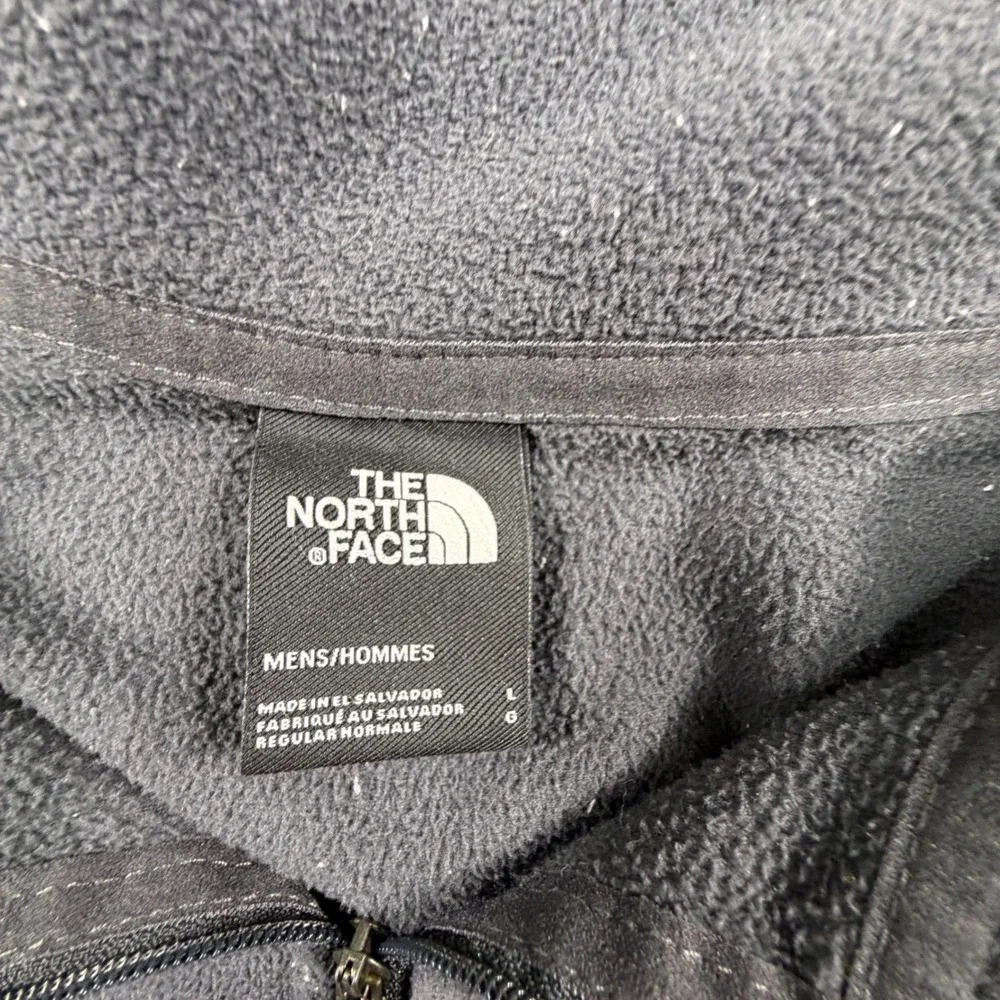 The North Face Mens TKA 100 Glacier Quarter Zip Fleece Cream Black Large